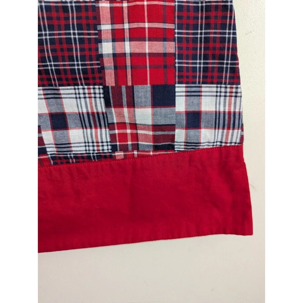 Gymboree Girls 4T Plaid Madras Patchwork Jumper Dress Red White Blue Patriotic